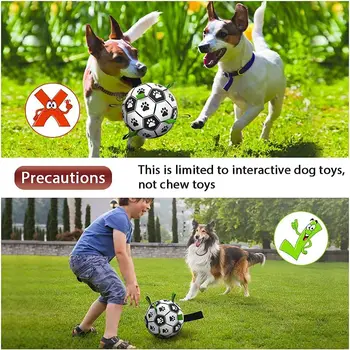 Футбольные игрушки для собак Интерактивные футбольные игрушки для домашних животных Щенки Тренировка на открытом воздухе Футбол Устойчивый к скрежетанию зубами Жевательные игрушки для собак 3