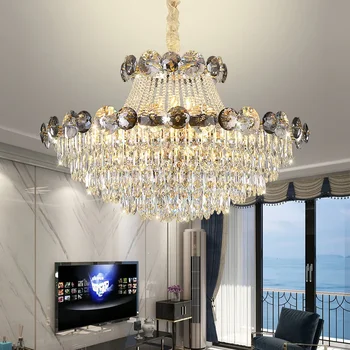 Хрустальная люстра гостиная спальня роскошная современная минималистичная вилла декоративная лампа 110V220V поддержка настройки