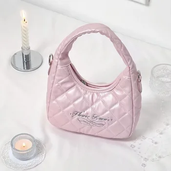 Цветок знает 7-ю годовщину Розовая сумка Сумка из искусственной кожи Однотонная маленькая сумка-шопер