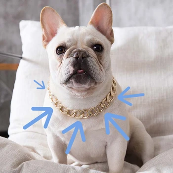  Цепной ошейник для собак для маленьких средних собак Питбуль Бигль Бульдог Ожерелье Серебристый / Позолоченный Мода Домашние Ювелирные Аксессуары