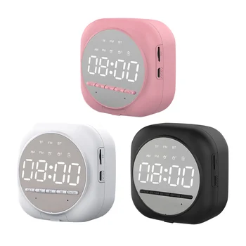  Цифровая проекция Светодиодный будильник FM-радио и зеркало Bluetooth-карта Будильник для спальни Часы с большим числом Легкий вес 2