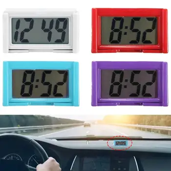 Цифровые часы на приборной панели автомобиля - Автомобильные клейкие часы с большим ЖК-дисплеем времени и дня для автомобиля 1