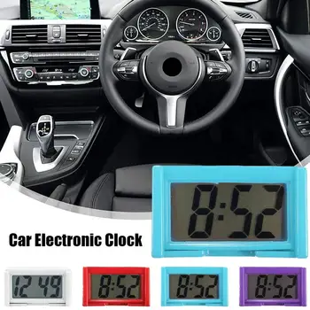 Цифровые часы на приборной панели автомобиля - Автомобильные клейкие часы с большим ЖК-дисплеем времени и дня для автомобиля 2