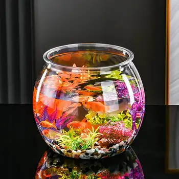  Чаша для аквариума Многофункциональный аквариум Акриловый прозрачный круглый аквариум для настольного мини-аквариума для гостиной 1