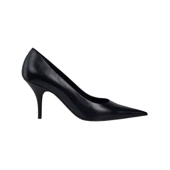 Черные высокие каблуки, женские узкие каблуки, профессиональные советы по работе, не уставшие ноги, удобная мягкая кожаная обувь для работы 4
