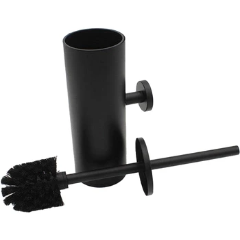 Черный держатель туалетной щетки Стальной инструмент для чистки Прочный вертикально установленный настенный туалетный ершик для ванной комнаты