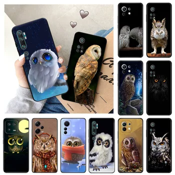 чехол для телефона Redmi A1 Plus 10 10A 10C Note 12 Pro 11 Lite Prime 11SE 11S 11E 11T 10S Snow Cute Owl Animal Soft Anti-Drop Cover