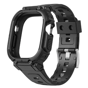 Чехол Ремешок для Apple Watch Ultra 49 мм 45 мм 44 мм 41 мм 40 мм Силиконовый ремешок для Iwatch Series 8 7 6 Se 5 4 Защитный чехол Браслет 1