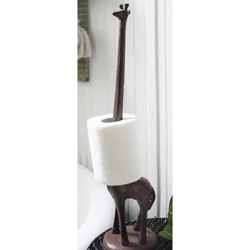  чугунный держатель туалетной бумаги, отдельно стоящий держатель для бумажных полотенец жирафа, декоративная бумажная подставка для ванной комнаты Простая установка