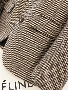 Шерстяной костюм в стиле ретро для женщин 2023 года Новая зима в стиле колледжа Мода Универсальная верхняя куртка-блейзер Z3502 1