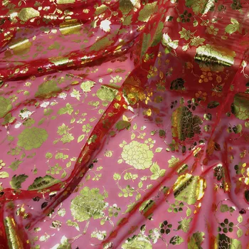 шифон ткань 30D пион бронзовая ткань ханьфу для платья оптовая ткань на метр одежда шитье своими руками чистый полиэфирный материал