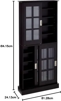 Шкаф для хранения с оконным стеклом - Раздвижные двери из закаленного стекла Магазины Коллекционирование оптических носителей и памятных вещей 2
