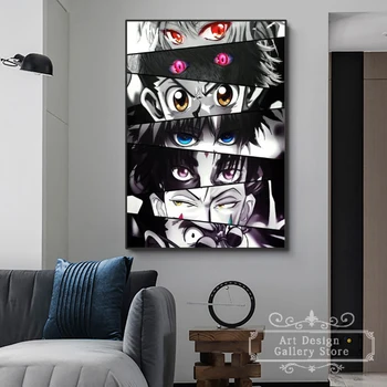 Японские персонажи аниме Глаза Плакат Холст Живопись Настенные принты для детей Аксессуары для декора игровой комнаты 4